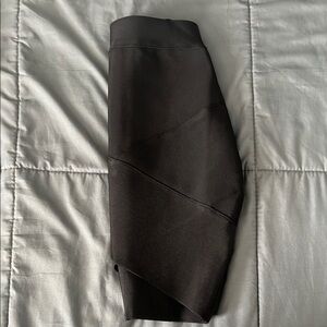 Cross Front Bodycon Mini Skirt Black Size XS